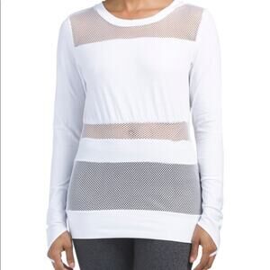 Badgley Mischka Sport Mesh Shirt Size Medium White